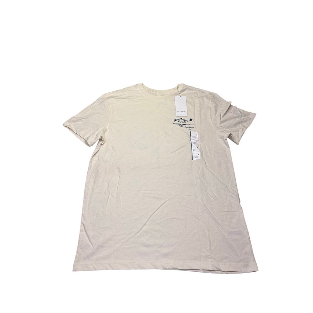 Goodfellow Fishing Graphic T Shirt Men Medium White Short Sleeve Outdoor NWT